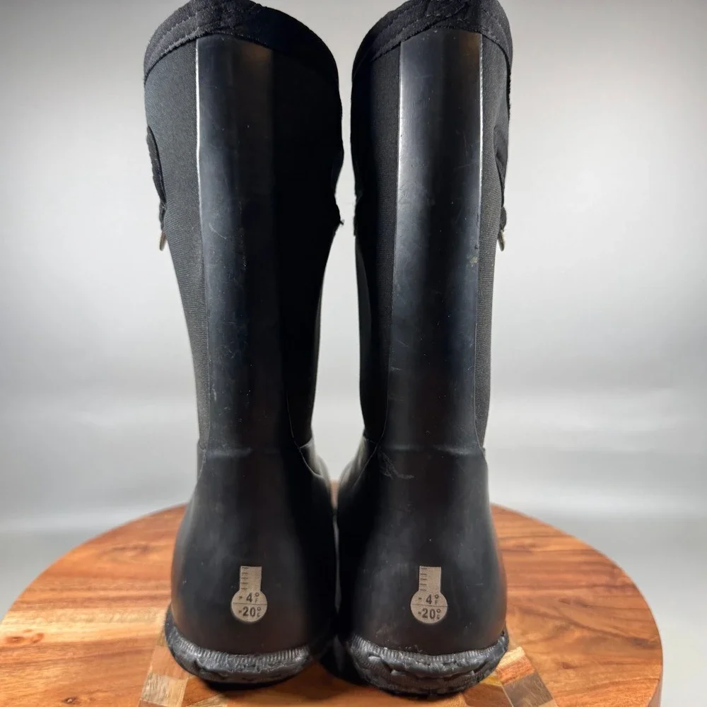 Bogs Kids K York Solid Black Waterproof Insulated Snow Rain Boots Youth 4 72601